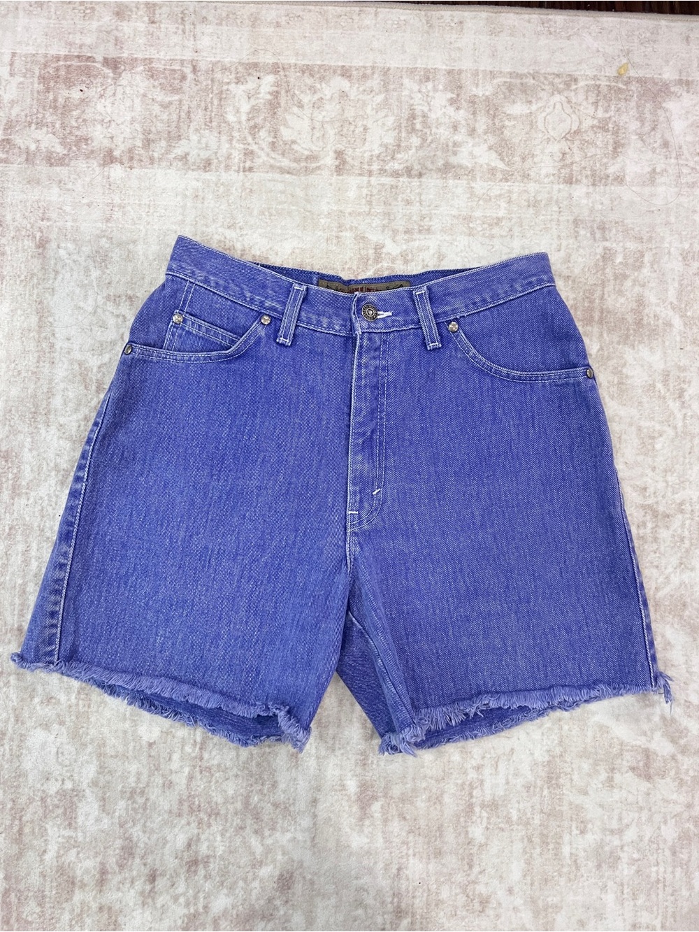 VTG 90s Levi's 953 Periwinkle High Waisted Cutoff Denim Shorts Made in USA 27”